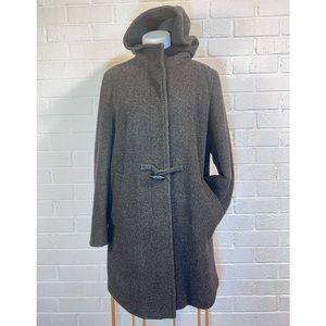 Hilary Radley Alpaca Wool Blend Hoddie pea Coat Sz 12